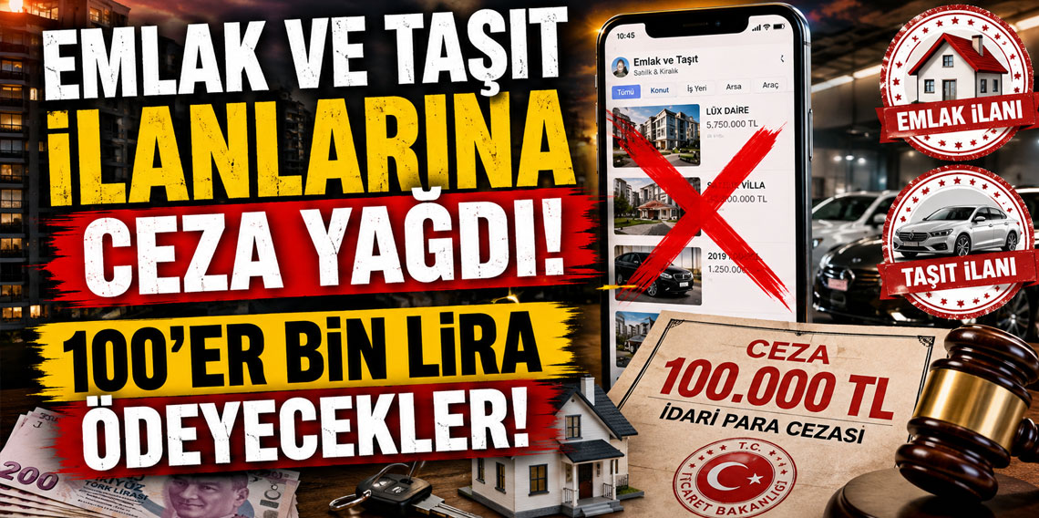 Emlak ve taşıt ilanlarına ceza yağdı: 100'er bin lira ödeyecekler!
