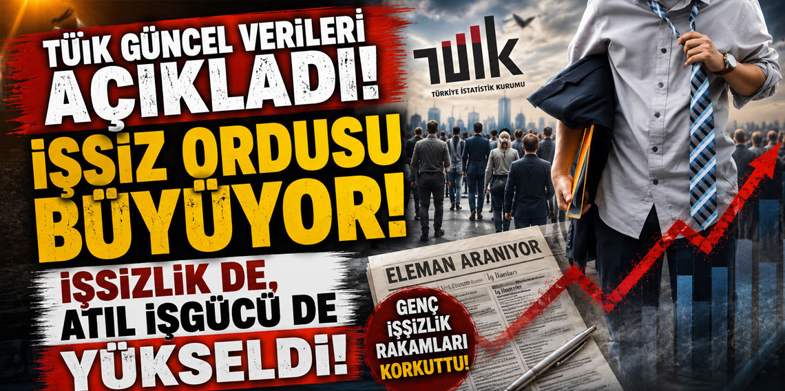 TÜİK güncel verileri açıkladı; işsiz ordusu büyüyor! İşsizlik de, atıl işgücü de yükseldi