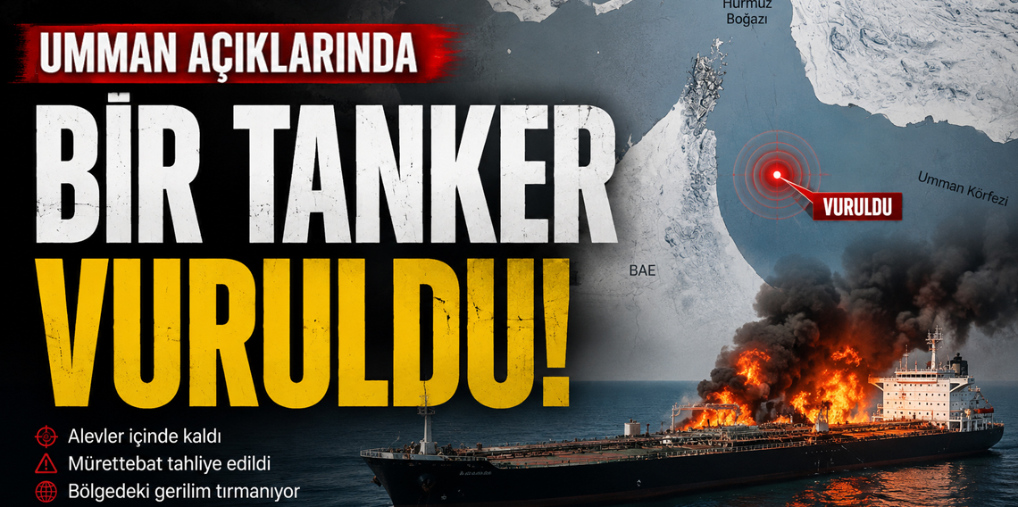 Umman açıklarında Hürmüz Boğazı'ndan geçen bir tanker vuruldu