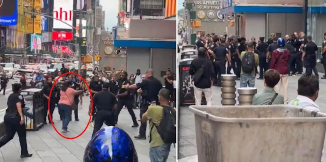 Times Square Meydanı'nda korkunç anlar! Polis müdahalesiyle durduruldu