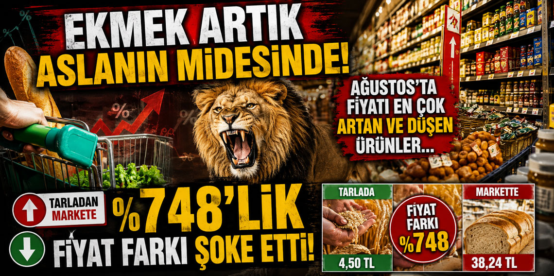 Ağustos'ta fiyatı en çok artan ve düşen ürünler... Tarladan markete %748'lik fiyat farkı şoke etti