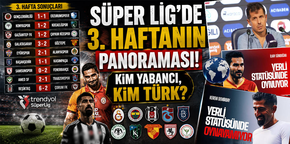 Süper Lig’de 3. haftanın panoraması! KİM YABANCI, KİM TÜRK?