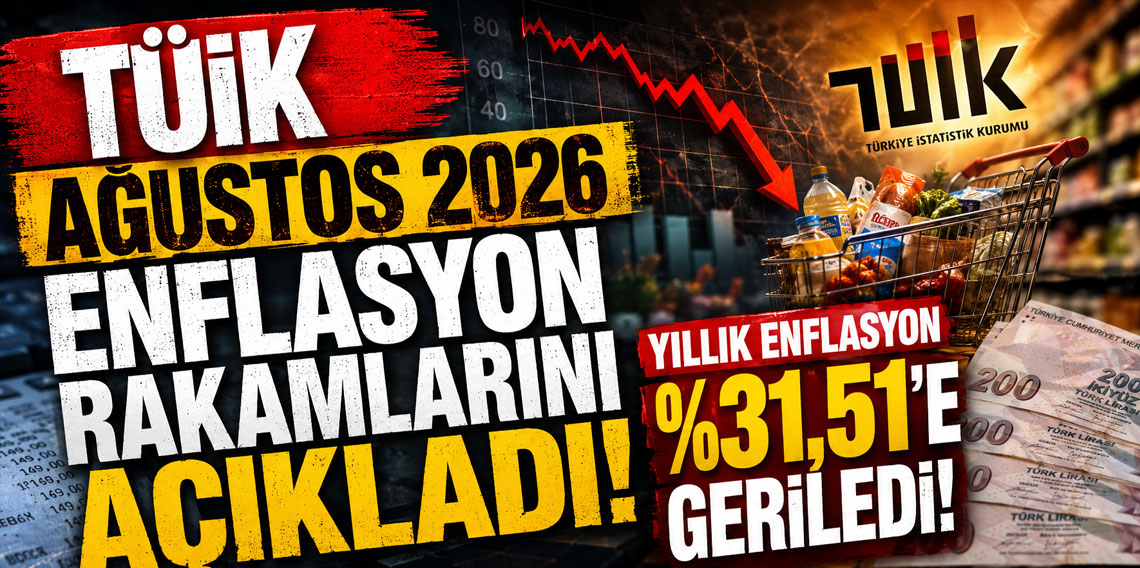 TÜİK Ağustos 2026 Enflasyon Rakamlarını Açıkladı: Yıllık Enflasyon %31,51'e Geriledi!