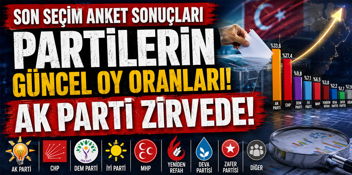 Son seçim anket sonuçları partilerin güncel oy oranları: AK Parti zirvede