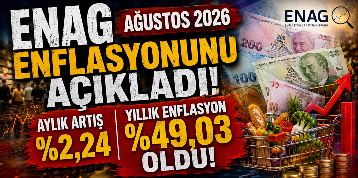 ENAG Ağustos 2026 enflasyonunu açıkladı: Aylık artış %2,24, yıllık enflasyon %49,03 oldu!