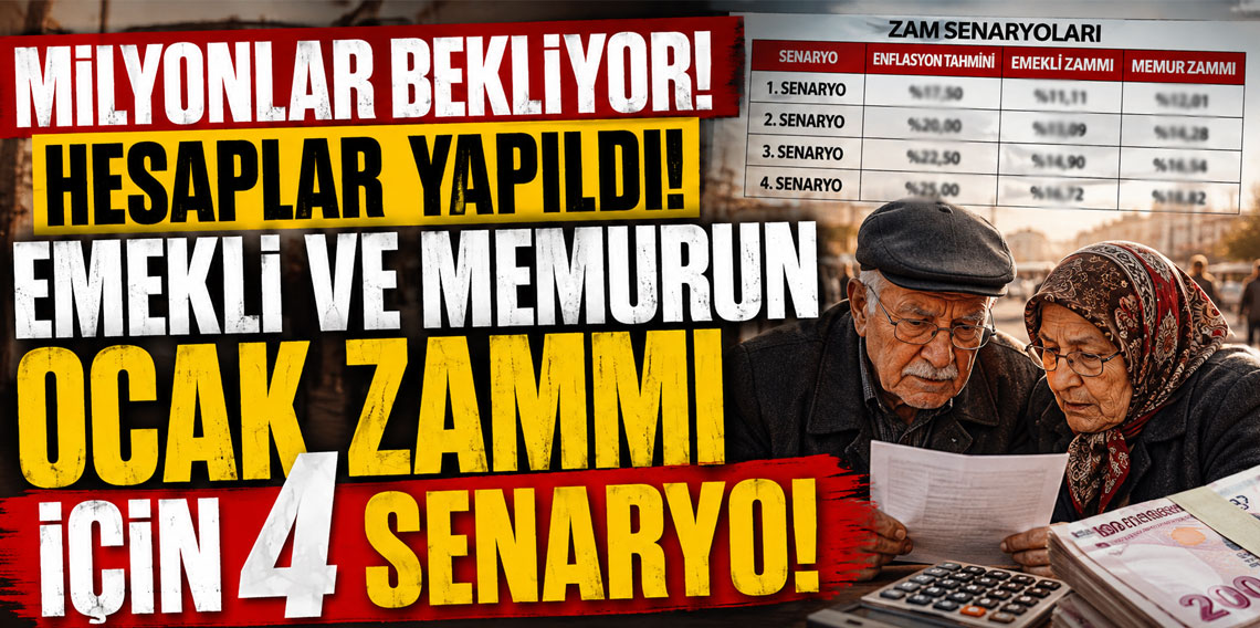 Milyonlar bekliyor, hesaplar yapıldı! Emekli ve memurun ocak zammı için 4 senaryo