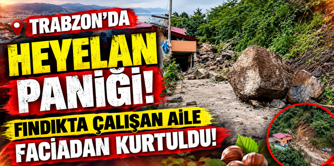 Trabzon’da heyelan paniği! Fındıkta çalışan aile faciadan kurtuldu