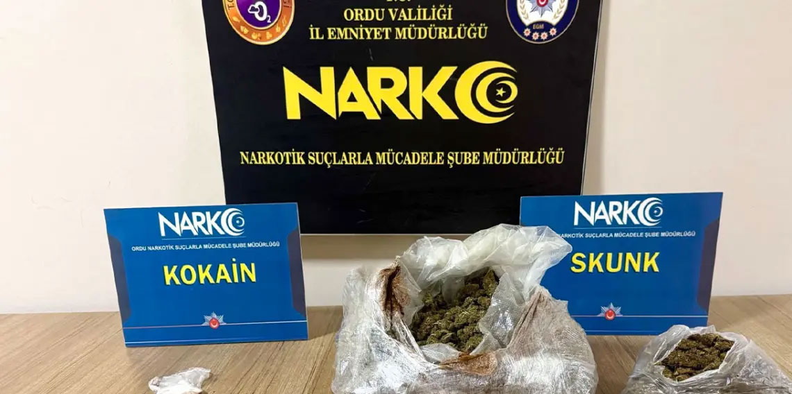Ordu’da uyuşturucu operasyonlarında 7 şüpheliden 4’ü tutuklandı