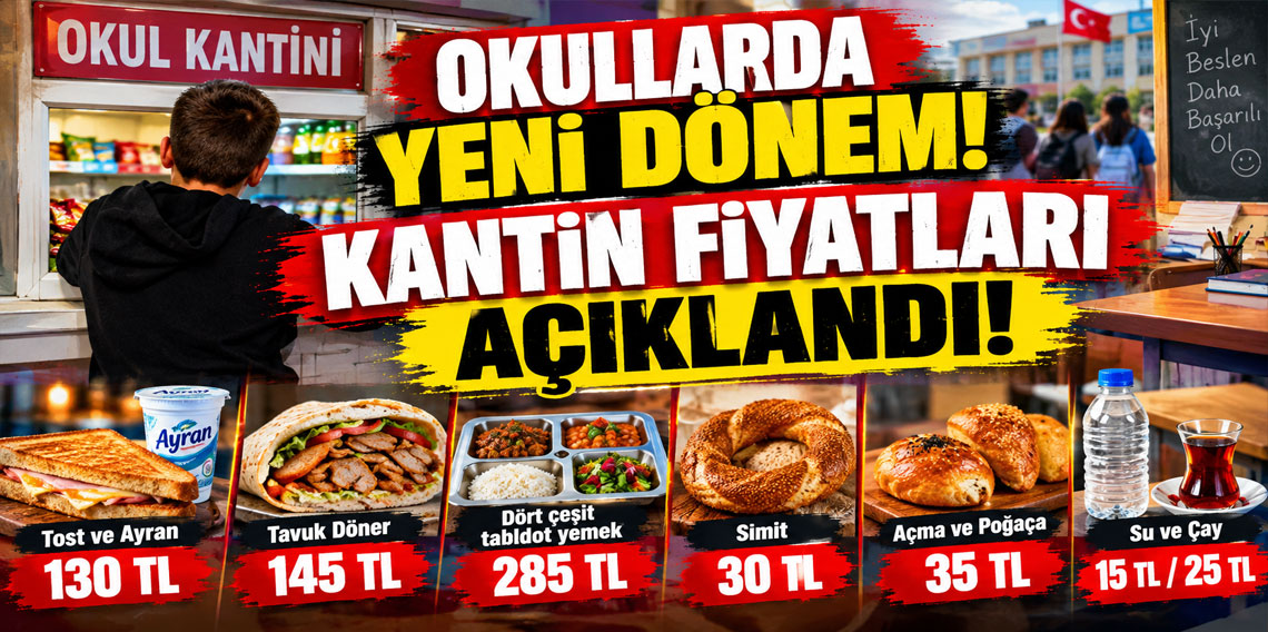 Okullarda yeni dönem! Kantin fiyatları açıklandı