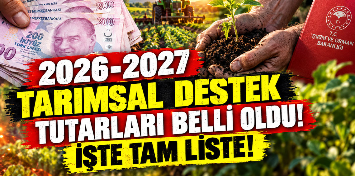 2026-2027 tarımsal destek tutarları belli oldu! İşte tam liste
