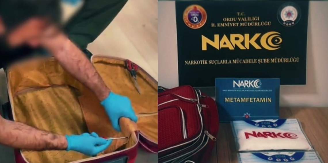 Yabancı uyruklu şüphelinin bavulunda uyuşturucu bulundu: 
