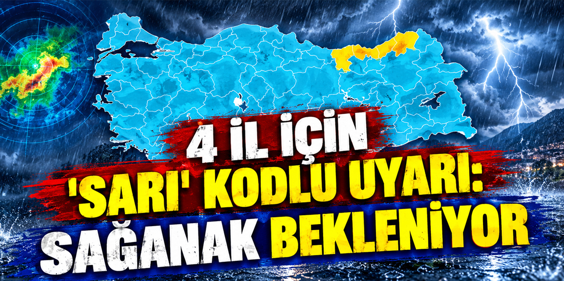 4 il için 'sarı' kodlu uyarı: Sağanak bekleniyor
