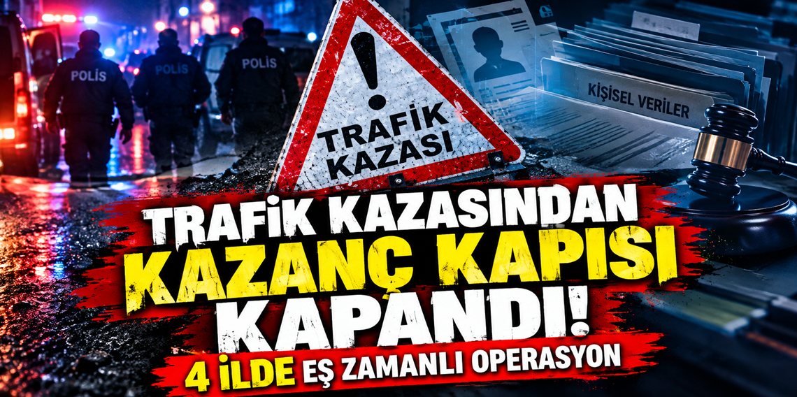 Trafik kazalarını kazanç'a dönüştürenlere operasyon