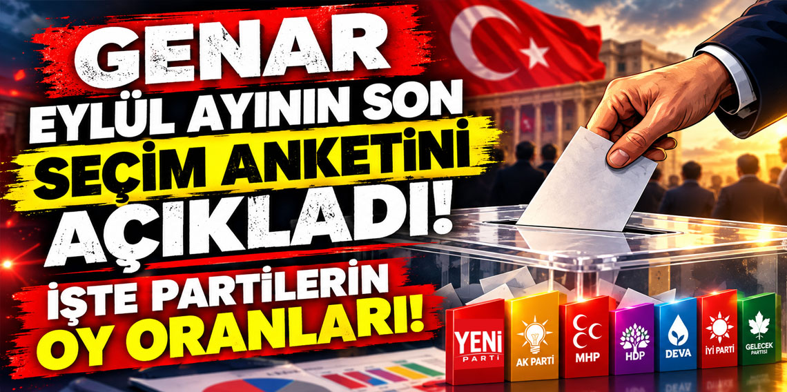 GENAR eylül ayının son seçim anketini açıkladı: İşte partilerin oy oranları
