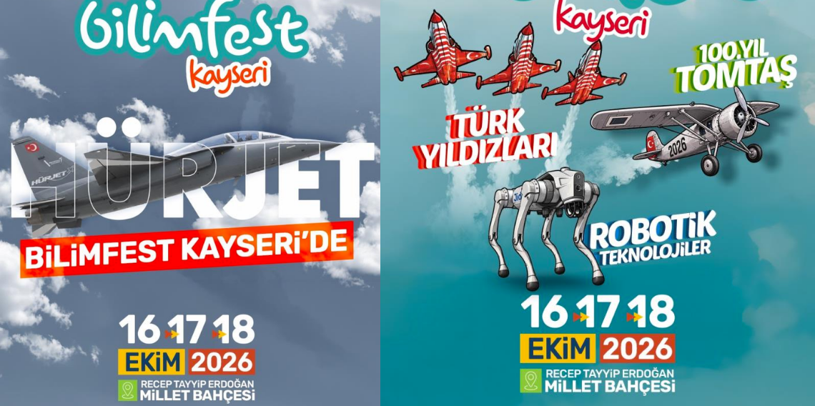 Hürjet ve Türk Yıldızları, 8. Bilimfest Kayseri'de gökyüzü tutkunları ile buluşacak