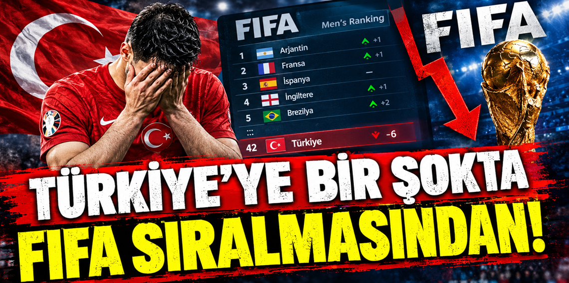 A Milli Futbol Takımı, FIFA sıralamasında 4 basamak geriledi