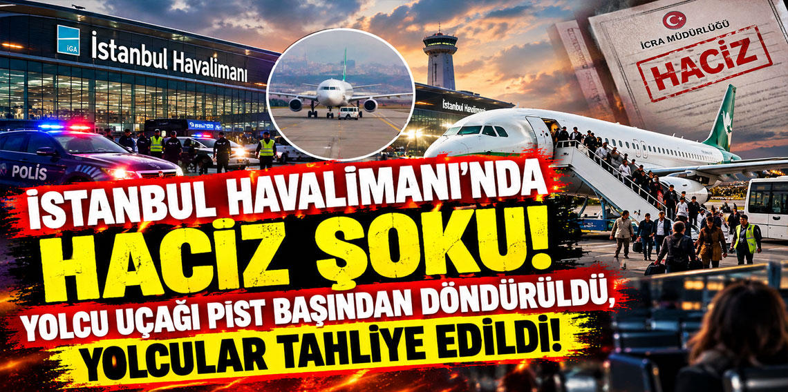 İstanbul Havalimanı'nda haciz şoku: Yolcu uçağı pist başından döndürüldü, yolcular tahliye edildi