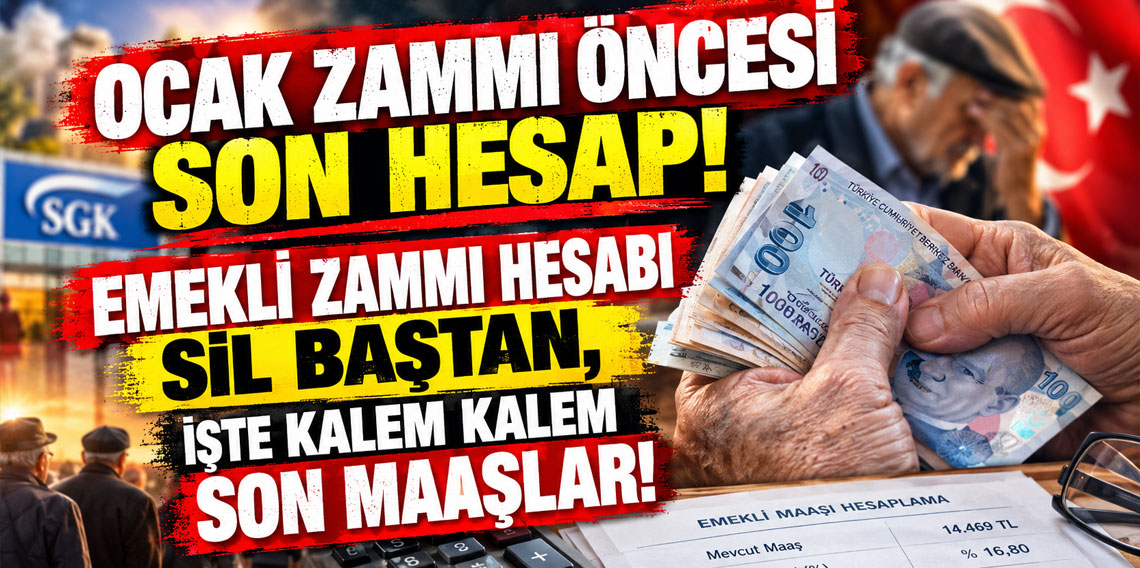 Ocak zammı öncesi son hesap! Emekli zammı hesabı sil baştan, işte kalem kalem son maaşlar