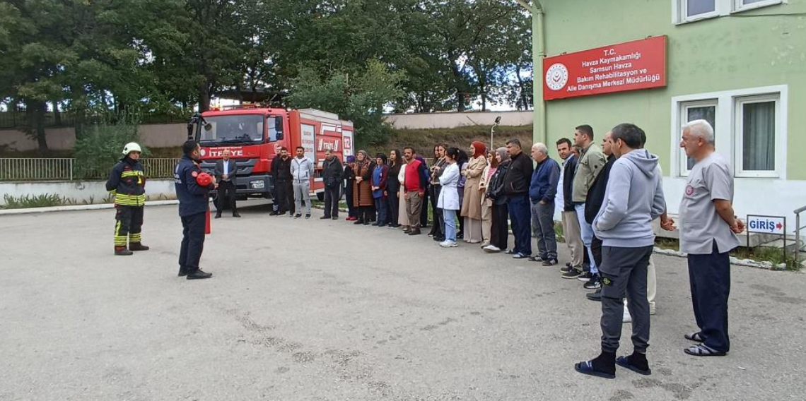 Havza Bakım ve Aile Danışma Merkezinde yangın tatbikatı