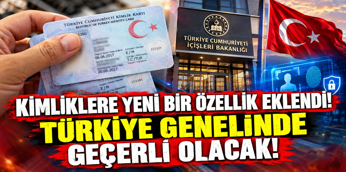 Kimliklere yeni bir özellik eklendi! Türkiye genelinde geçerli olacak
