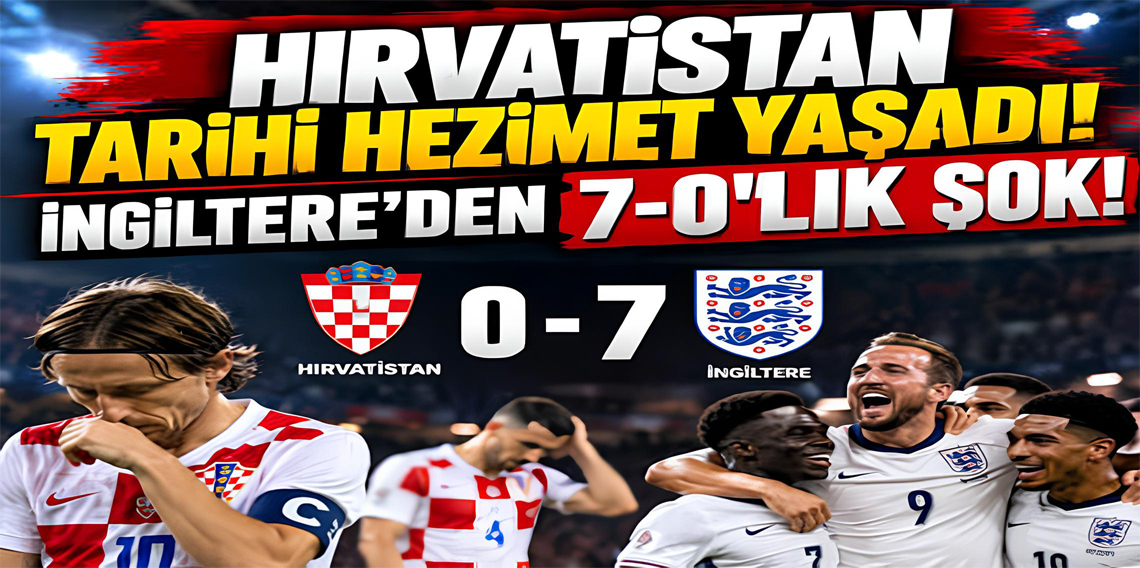 İngiltere, Hırvatistan'ı 7-0 mağlup etti