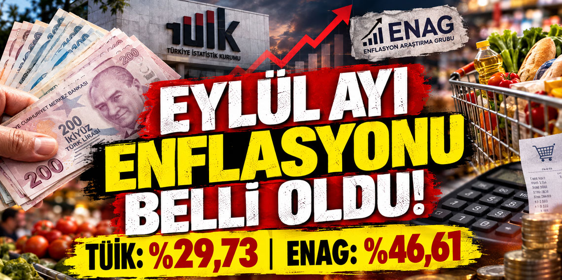 EYLÜL AYI ENFLASYONU BELLİ OLDU! TÜİK: %29,73 - ENAG: %46,61