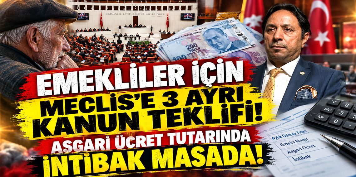 Emekliler için Meclis'e 3 ayrı kanun teklifi: Asgari ücret tutarında intibak masada!