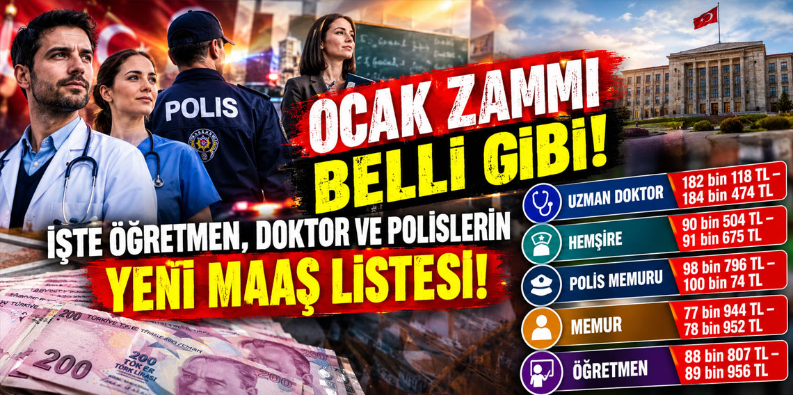 Ocak zammı belli gibi: İşte öğretmen, doktor ve polislerin yeni maaş listesi