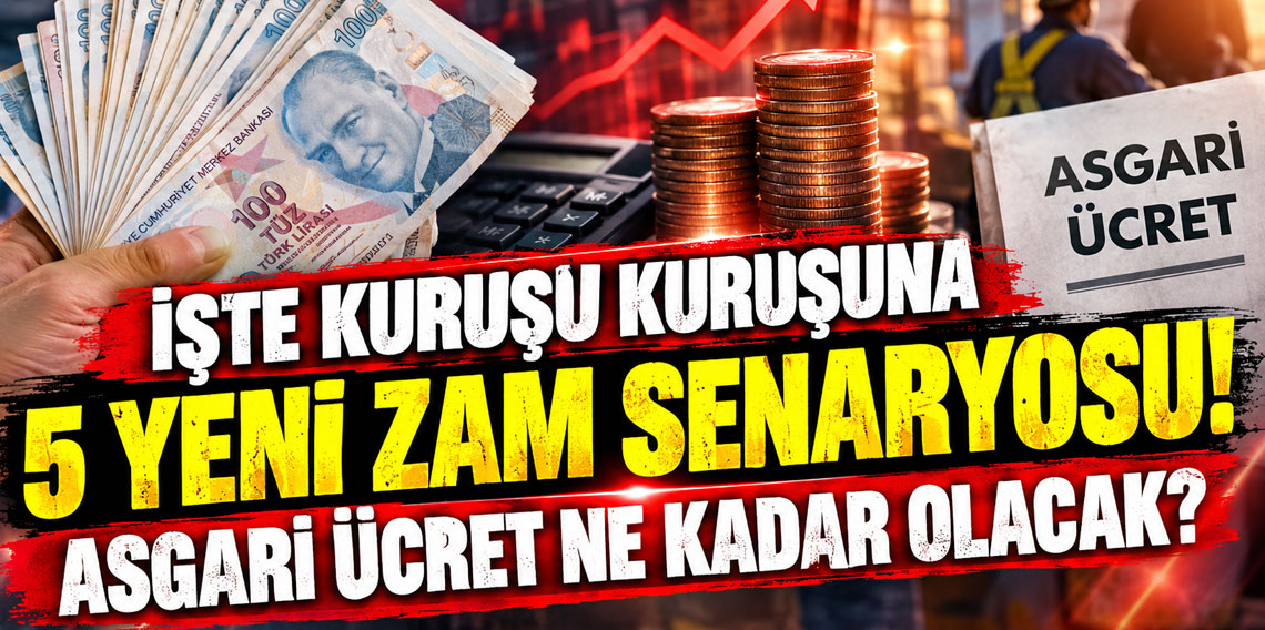 İşte kuruşu kuruşuna 5 yeni zam senaryosu! Asgari ücret ne kadar olacak?