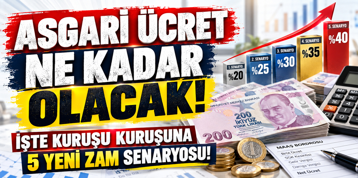 İşte kuruşu kuruşuna 5 yeni zam senaryosu! Asgari ücret ne kadar olacak?