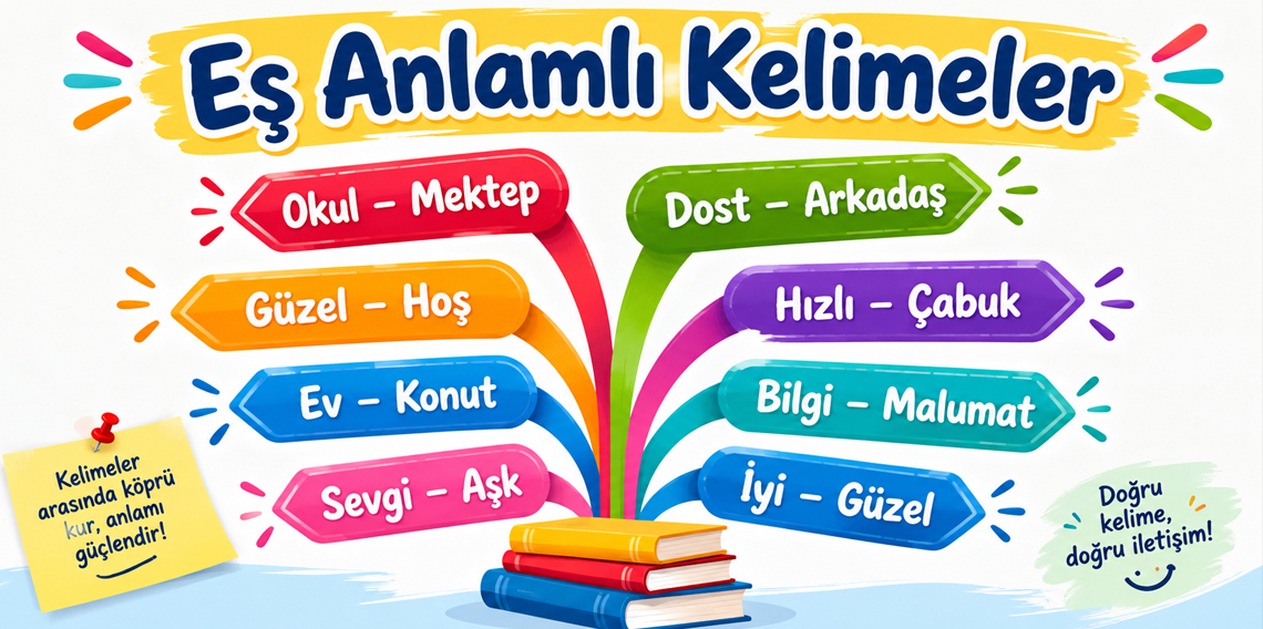 Eş Anlamlı Kelimeler Nelerdir? 2. Sınıf İçin 50 Eş Anlamlı Kelime ve Örnek Cümleler