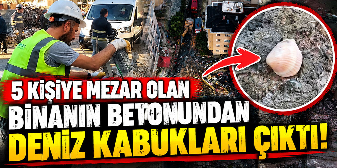 5 kişiye mezar olan binanın betonundan deniz kabukları çıktı!