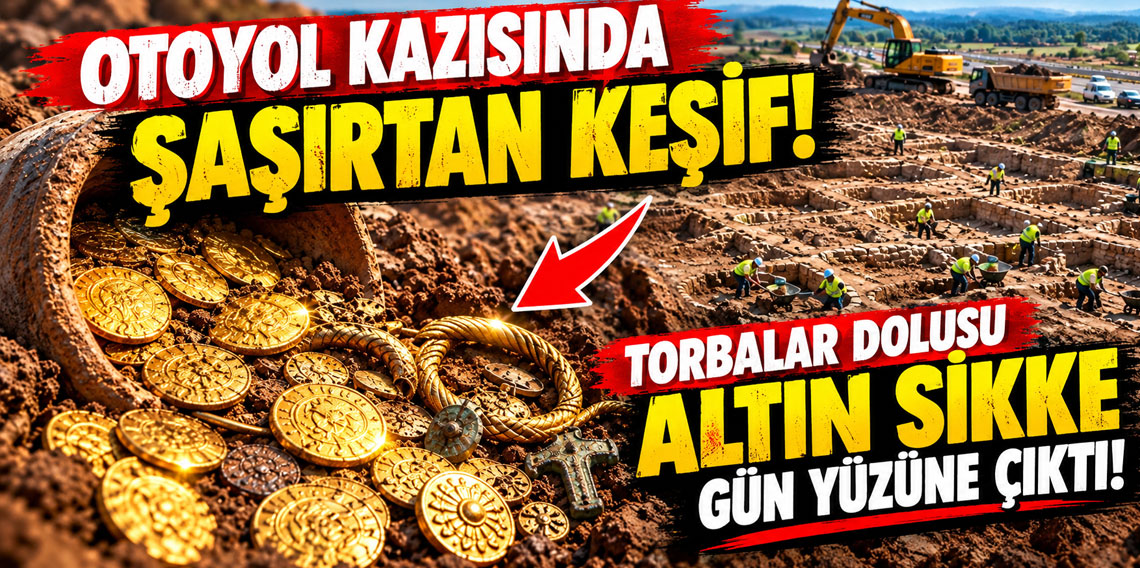 Otoyol kazısında şaşırtan keşif! Torbalar dolusu altın sikke gün yüzüne çıktı!