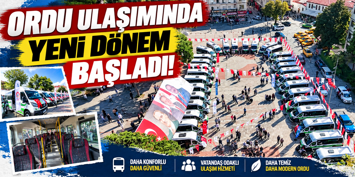 Ordu, Ünye’de toplu ulaşımda yeni dönem başladı: 118 araç, 10 hat
