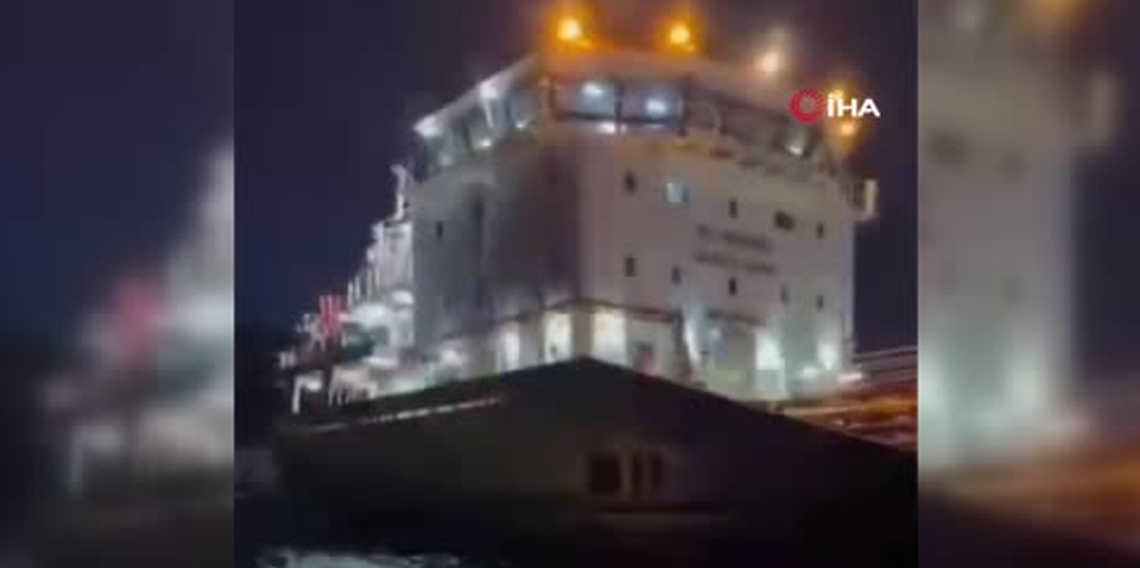 İstanbul Boğazı’nda kimyasal madde taşırken kıyıya sürüklenen tanker emniyetle demirletildi