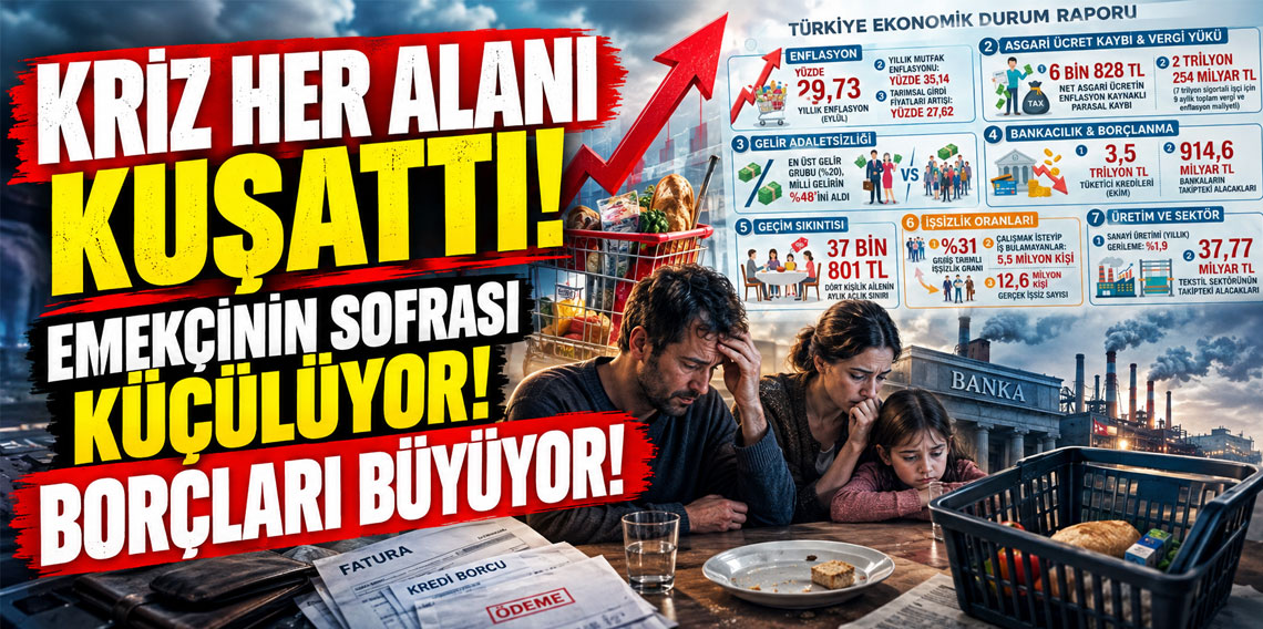 Kriz her alanı kuşattı! Emekçinin sofrası küçülüyor! Borçları büyüyor!