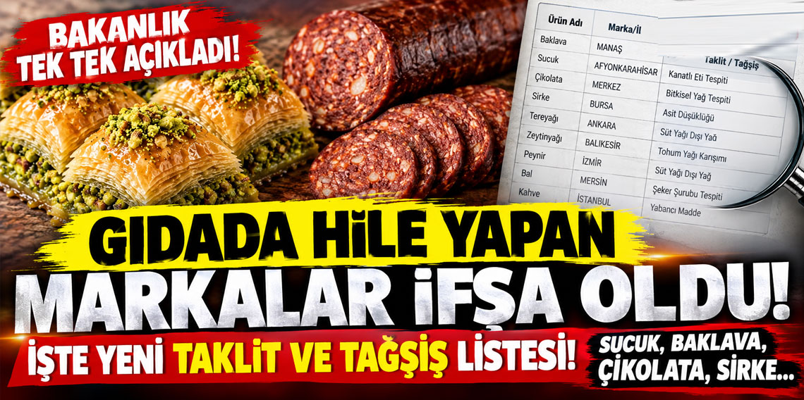 Gıdada hile yapan markalar ifşa oldu! İşte yeni taklit ve tağşiş listesi: Sucuk, baklava, çikolata, sirke...