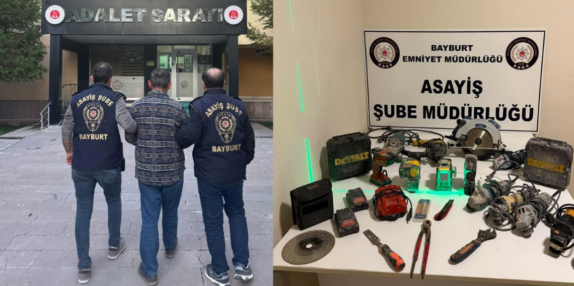 Bayburt'ta inşaatlardan 120 bin liralık malzeme çalan şahıs tutuklandı
