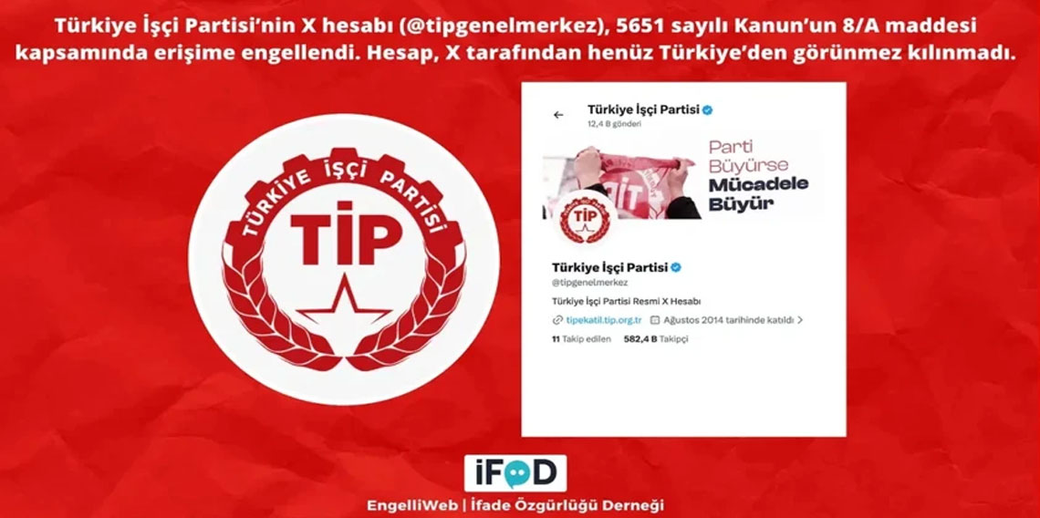 Türkiye İşçi Partisi'nin X hesabına erişim engeli