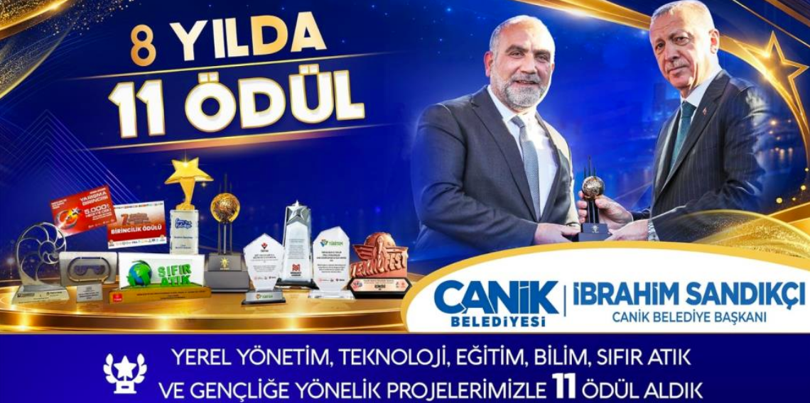 Canik Belediyesi 8 yılda 11 ödül kazandı