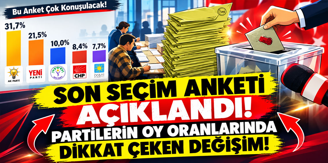 Son seçim anketi açıklandı: partilerin oy oranlarında dikkat çeken değişim