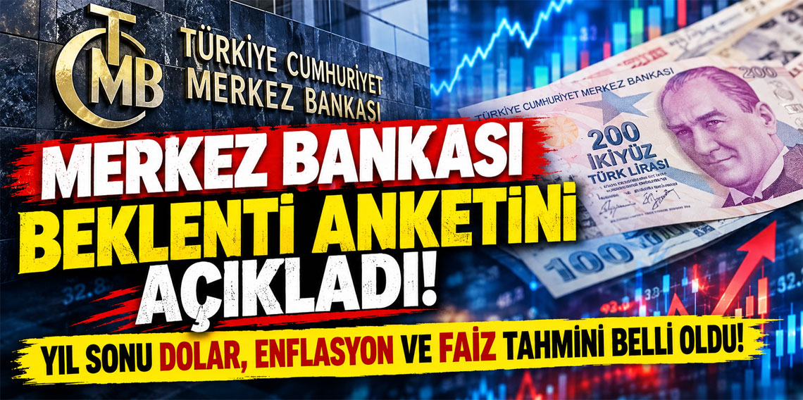 Merkez Bankası beklenti anketini açıkladı: Yıl sonu Dolar, enflasyon ve faiz tahmini belli oldu!