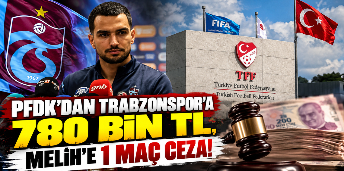 PFDK'DAN TRABZONSPOR'A 780 BİN TL, MELİH'E 1 MAÇ CEZA!