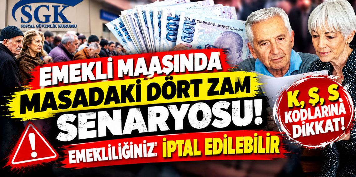 Emekli maaşında masadaki dört zam senaryosu... K, Ş, S kodlarına dikkat: Emekliliğiniz iptal edilebilir
