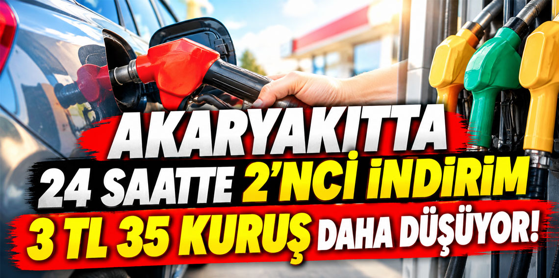 Akaryakıtta 24 saatte 2'nci indirim müjdesi: Fiyatlar 3 TL 35 kuruş daha düşüyor!