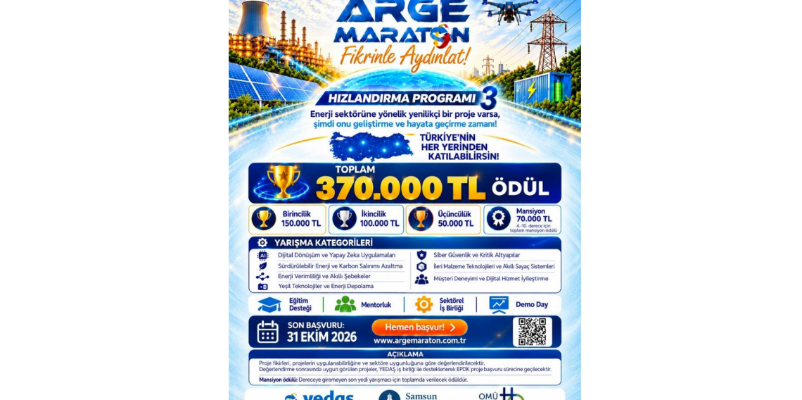 Samsun'da Ar-Ge Maraton 3 başladı: Başarılı projelere toplam 370 bin TL destek