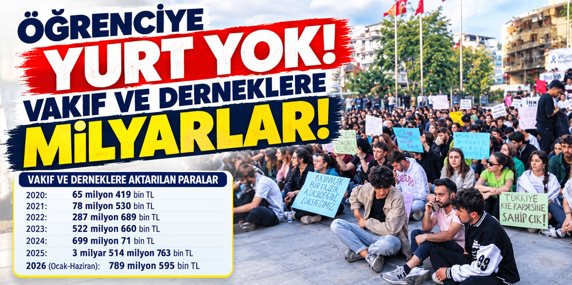Öğrenciye yurt yok! Vakıf ve derneklere milyarlar! İşte vakıf ve derneklere aktarılan paralar!