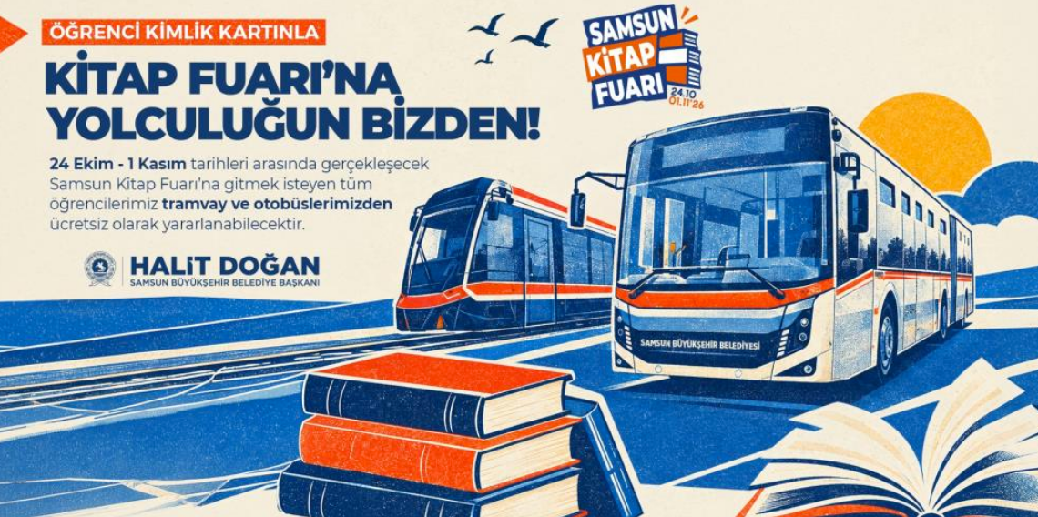 Samsun Kitap Fuarı'na gidecek öğrencilere ücretsiz ulaşım desteği