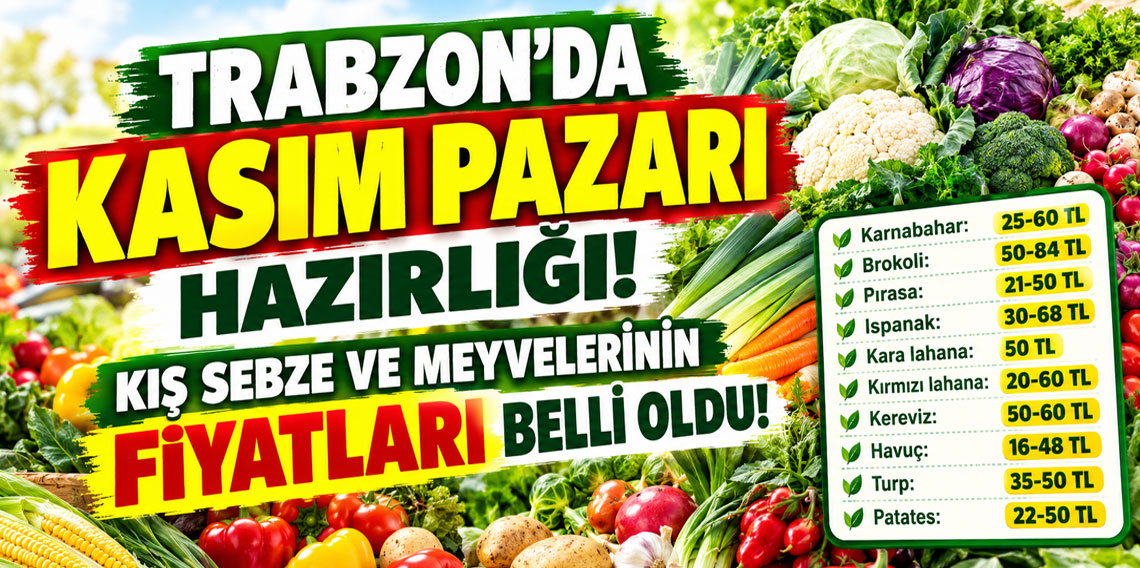 Trabzon’da kasım pazarı hazırlığı! Kış sebze ve meyvelerinin fiyatları belli oldu!