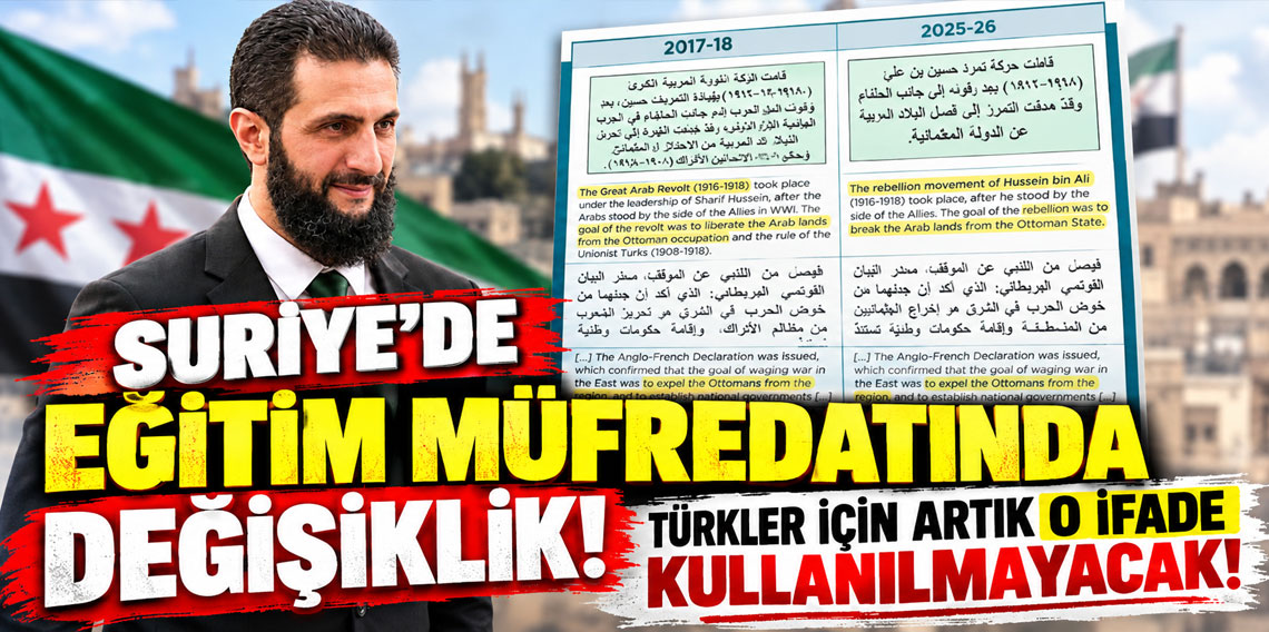 Suriye'de eğitim müfredatında değişiklik! Türkler için artık o ifade kullanılmayacak!